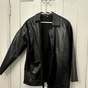 Oversized leather jacket